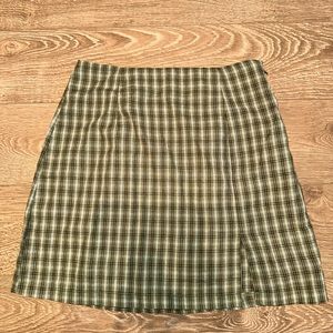 Princess Polly plaid green mini skirt